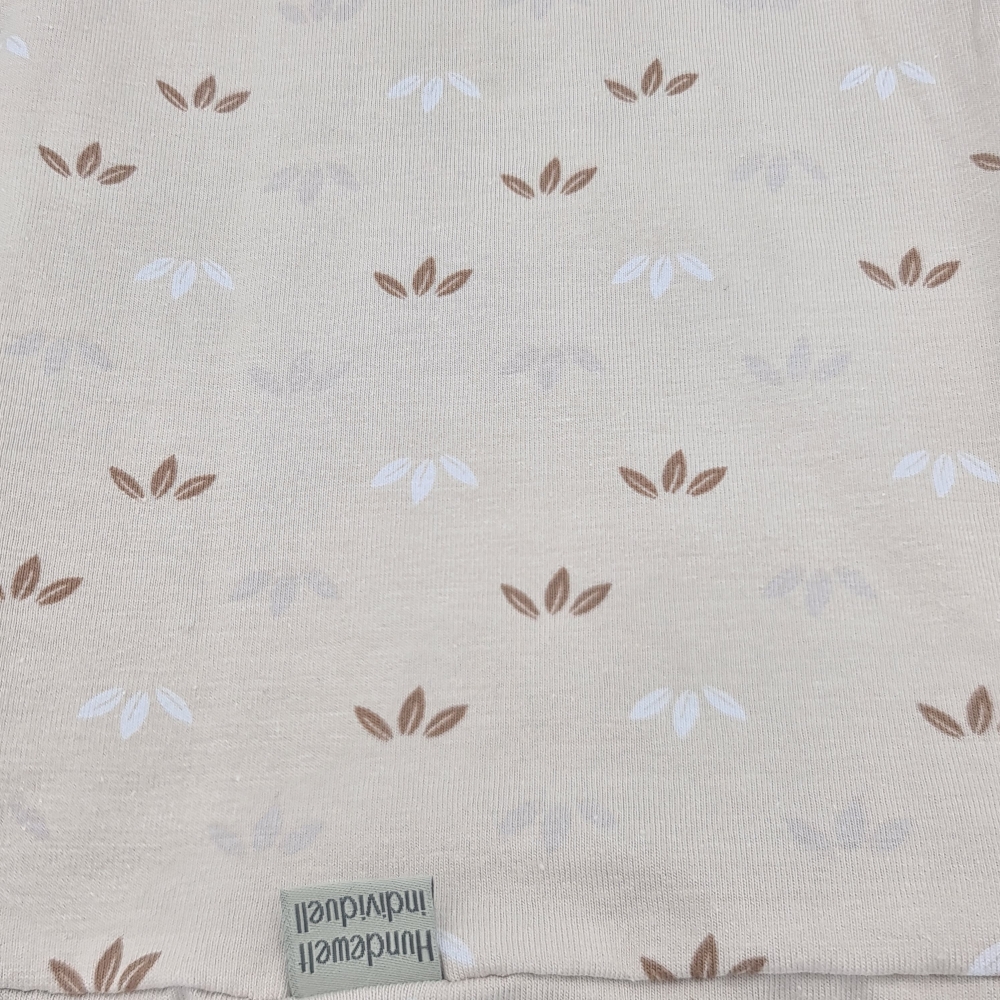 Loop für Hunde / Hundeschal beige braun mit zarten Blättern